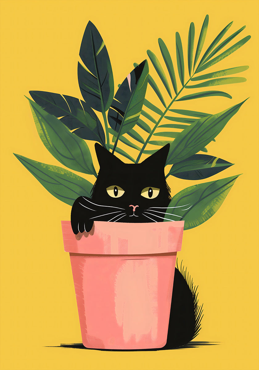 Cat In the Plant Plakat - Posterbox