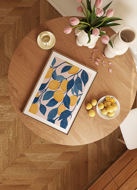 Lemon Tree with Blue Leaves Illustration (NEW) - Posterbox
