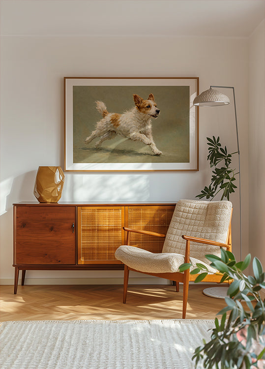 Playful Terrier Run Poster - Posterbox