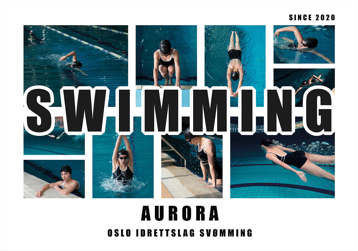 Swimming Photo Collage Personal Poster - Posterbox