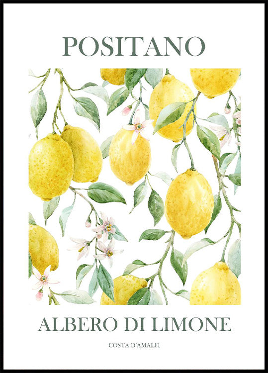 Positano Lemon Poster - Posterbox.no