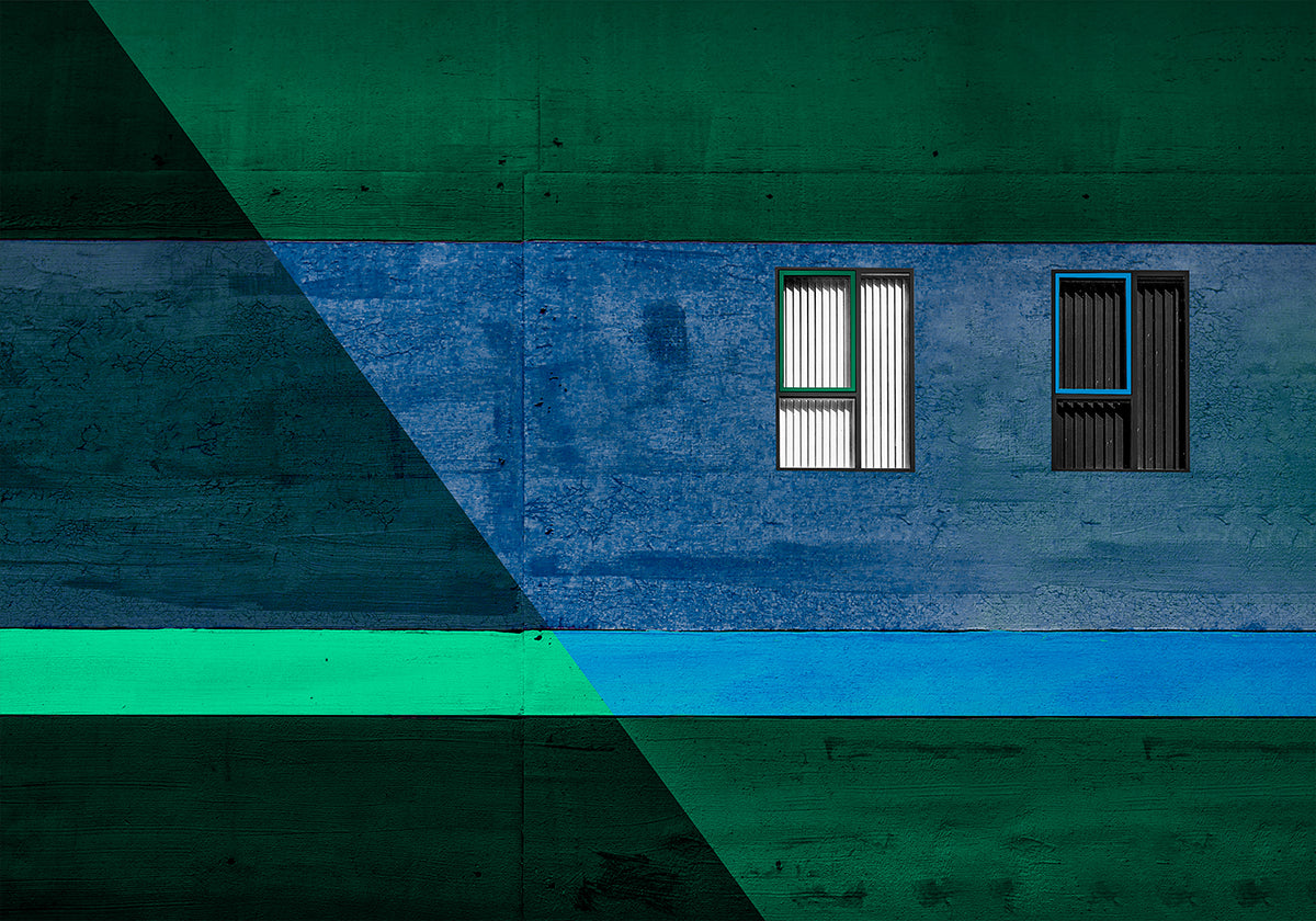 Blinds in black & white Poster