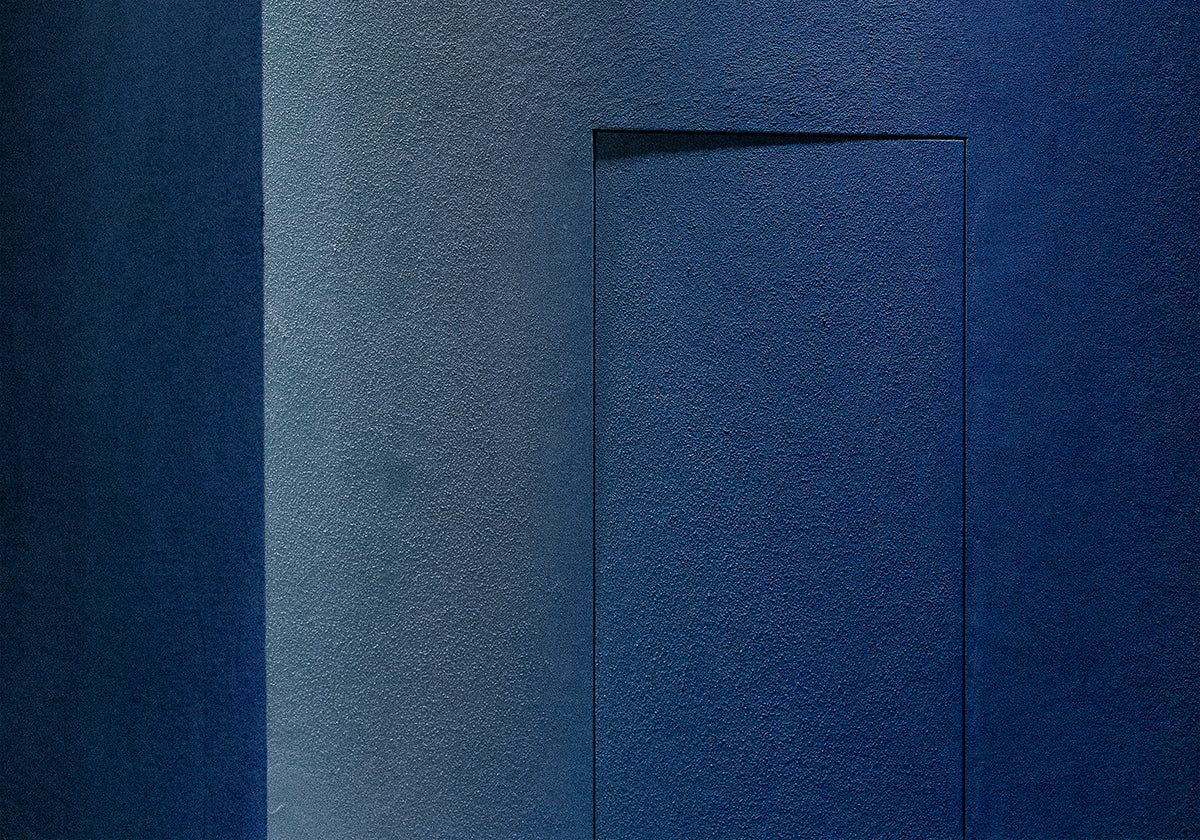 Blue minimalism or a secret door Poster