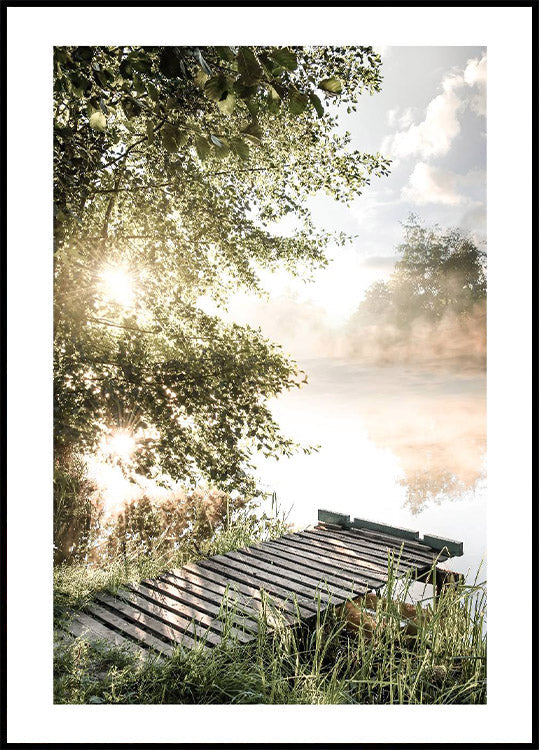 Foggy Summer Lake Poster - Posterbox.no