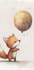 Fox Holding Balloon Nursery Poster - Posterbox.no