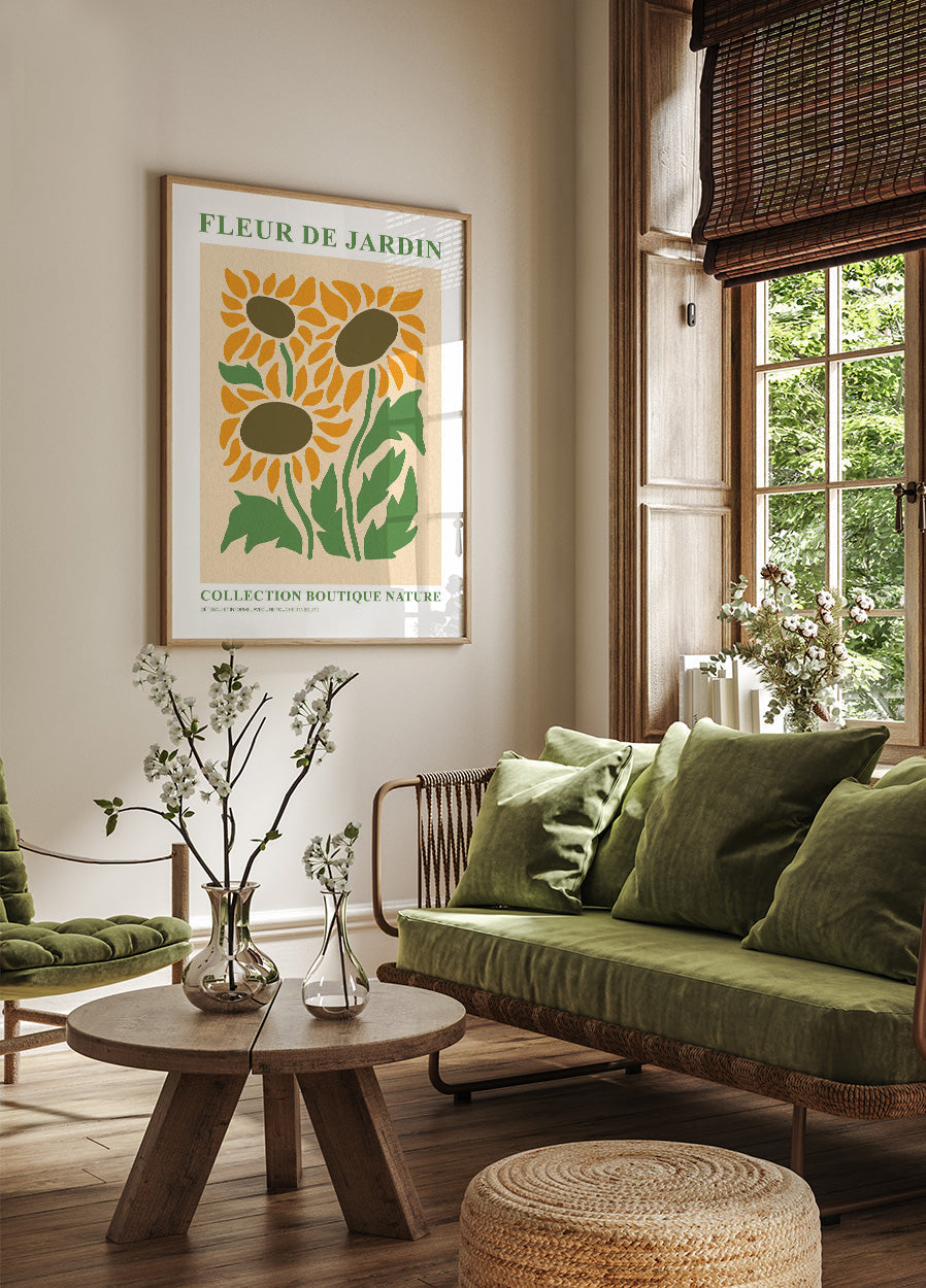 Natural Elegance: Fleur de Jardin Botanique v3 Poster - Posterbox.no