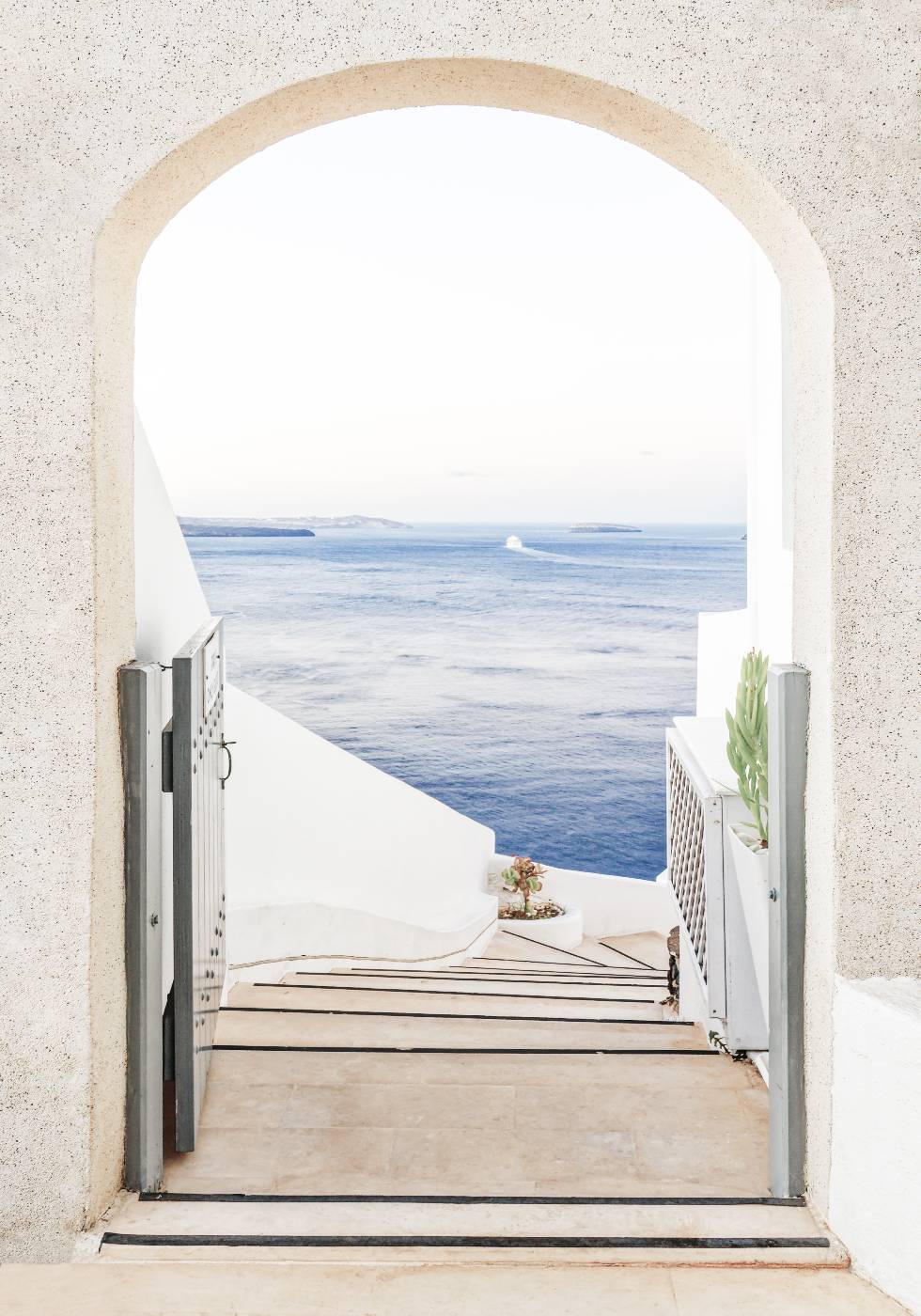 Santorini Greece Staircase Poster - Posterbox.no