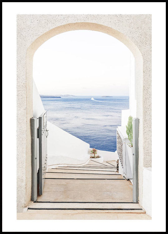Santorini Greece Staircase Poster - Posterbox.no