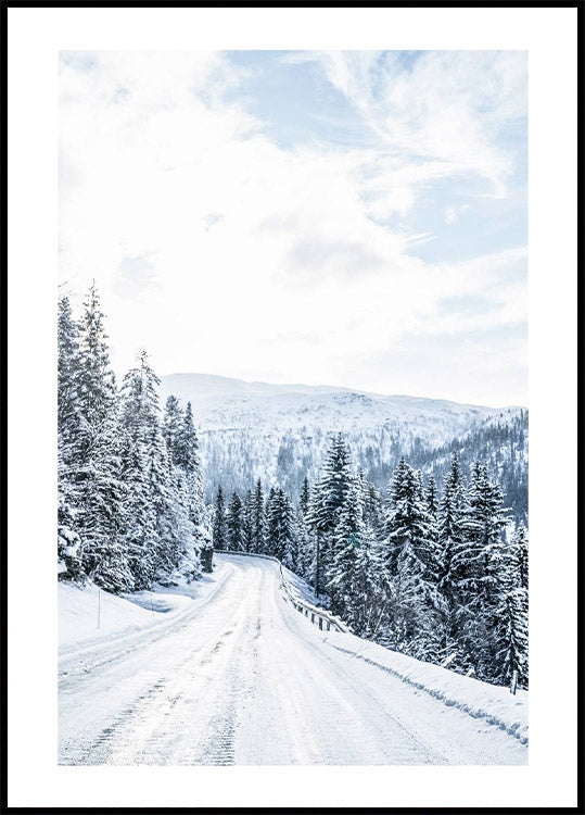 Winter Norway Road Poster - Posterbox.no