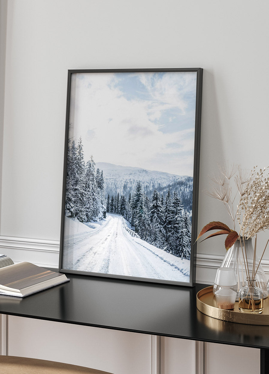 Winter Norway Road Poster - Posterbox.no