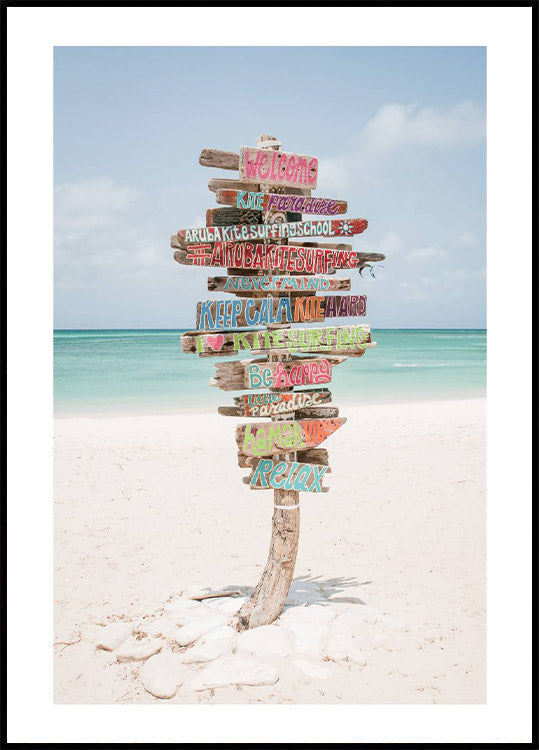 Beach Sign Poster - Posterbox.no