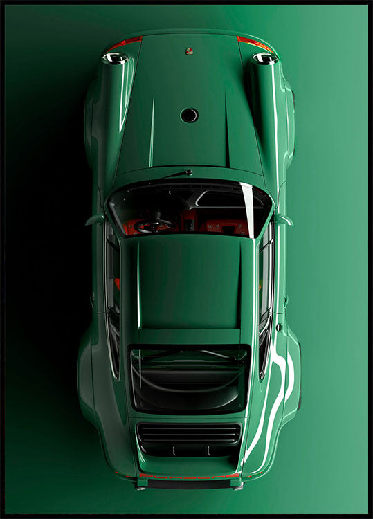 Retro Porsche 911 Green Poster - Posterbox.no