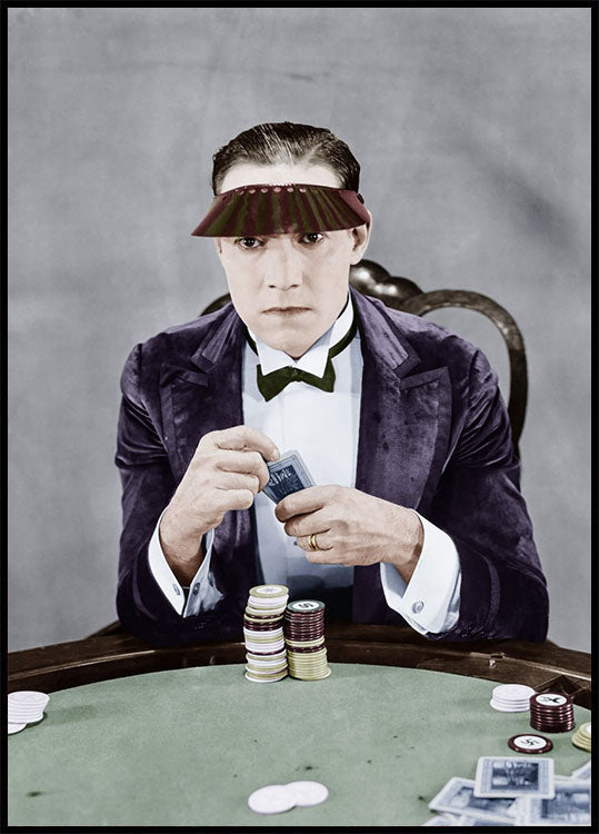 Gambler at Card Table Vintage Poster - Posterbox.no