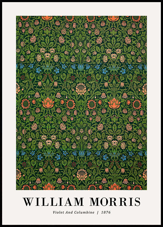 William Morris Violet and Columbine 1876 Poster - Posterbox.no