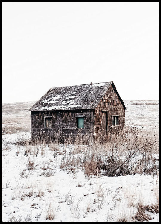 Sandhills Cabin in Snow Poster - Posterbox.no