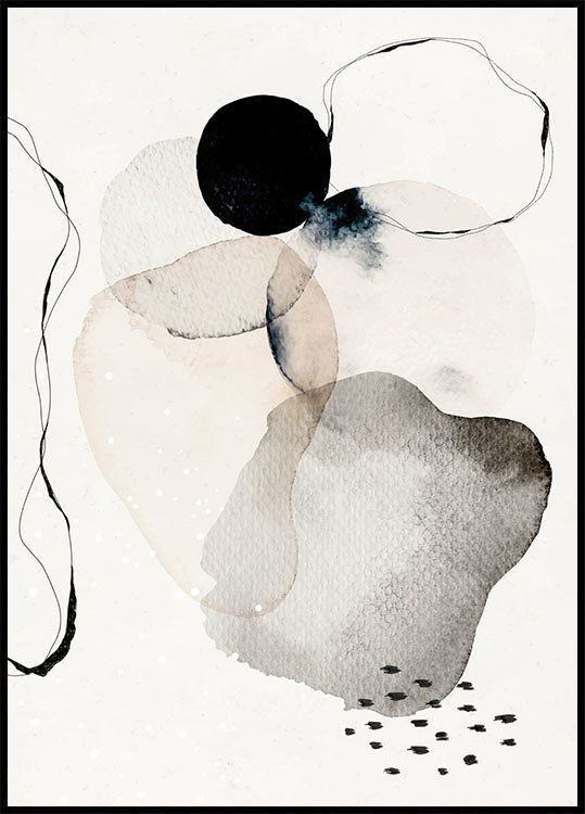 Abstract Watercolor Circles Stain Poster - Posterbox.no
