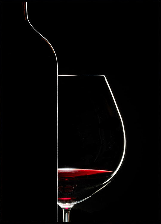 Red Wine and Bottle Poster - Posterbox.no