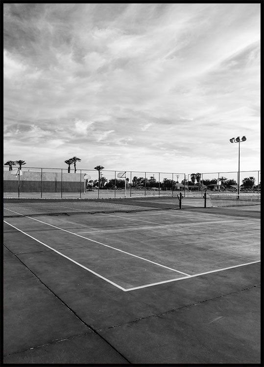Tennis Court B&W Poster - Posterbox.no