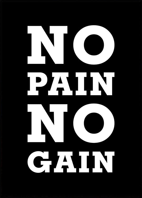 No Pain No Gain Poster - Posterbox.no