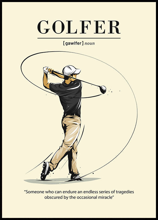 Golfer Explained Poster - Posterbox.no