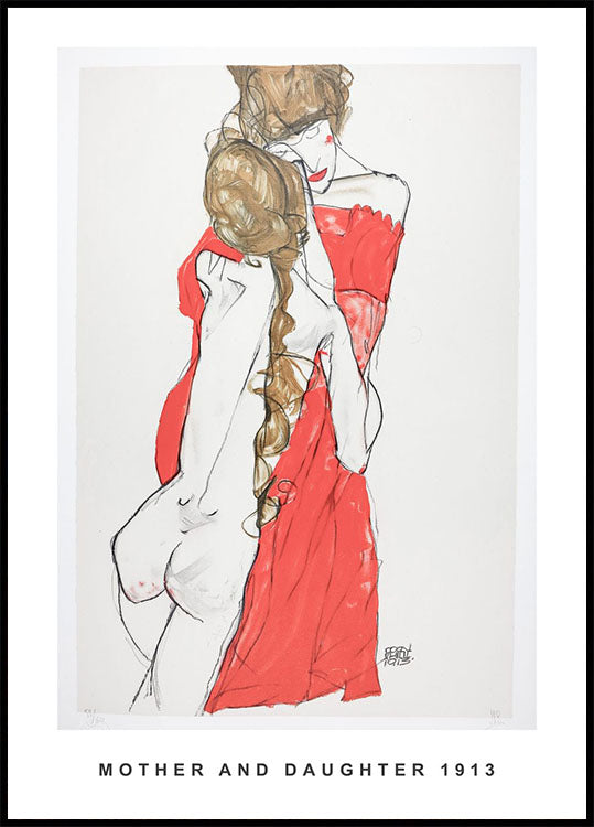 Egon Schiele Mother and Daughter Poster - Posterbox.no