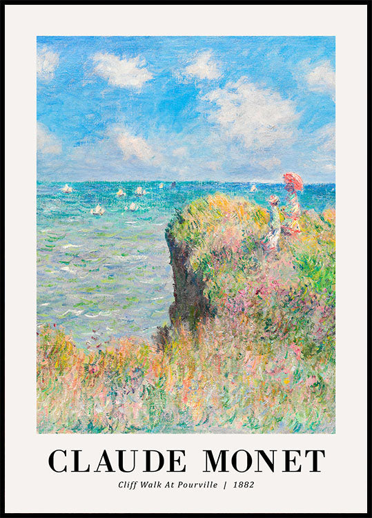 Cliff Walk at Pourville 1882 Poster by Claude Monet - Posterbox.no