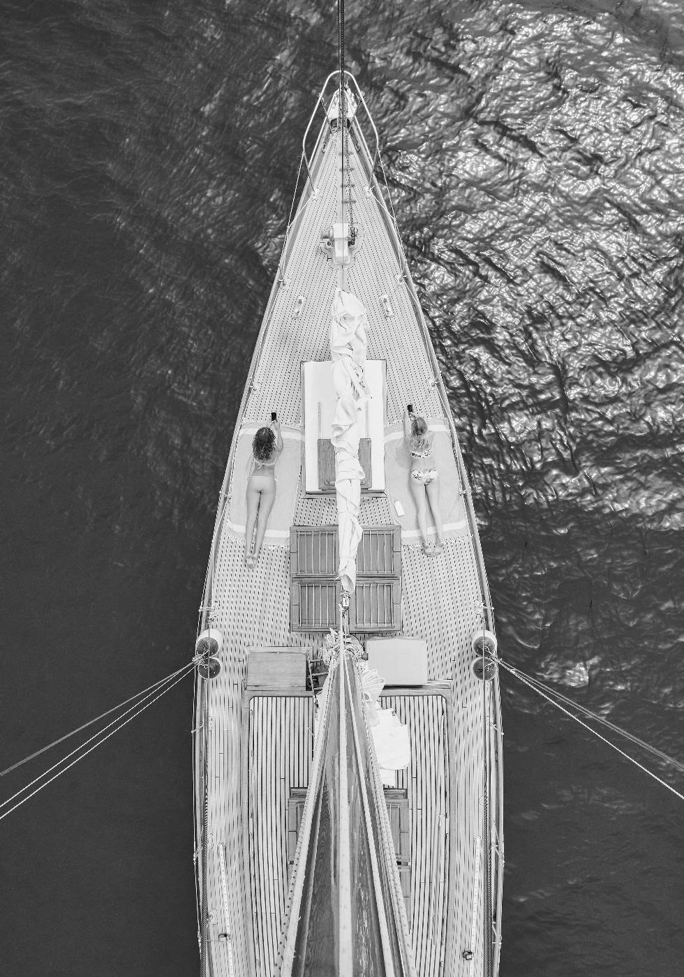 Women Sunbathing on Boat Poster - Posterbox.no