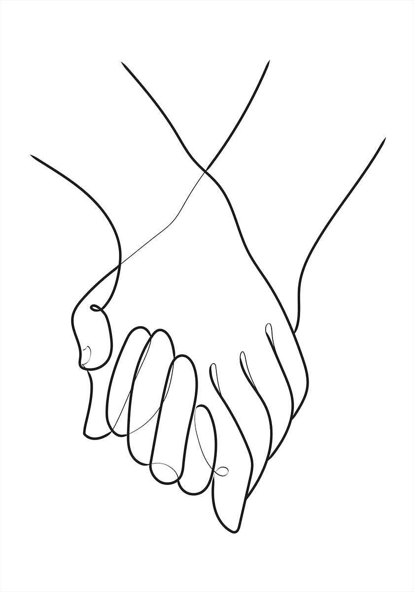 Holding Hands Lines Poster