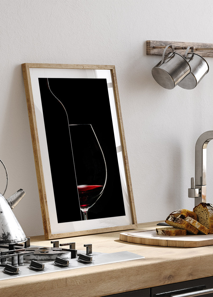 Red Wine and Bottle Poster - Posterbox.no