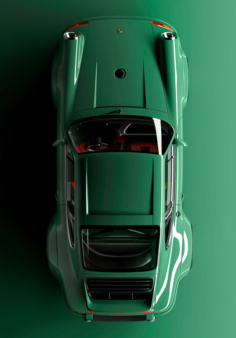Retro Porsche 911 Green Poster - Posterbox.no