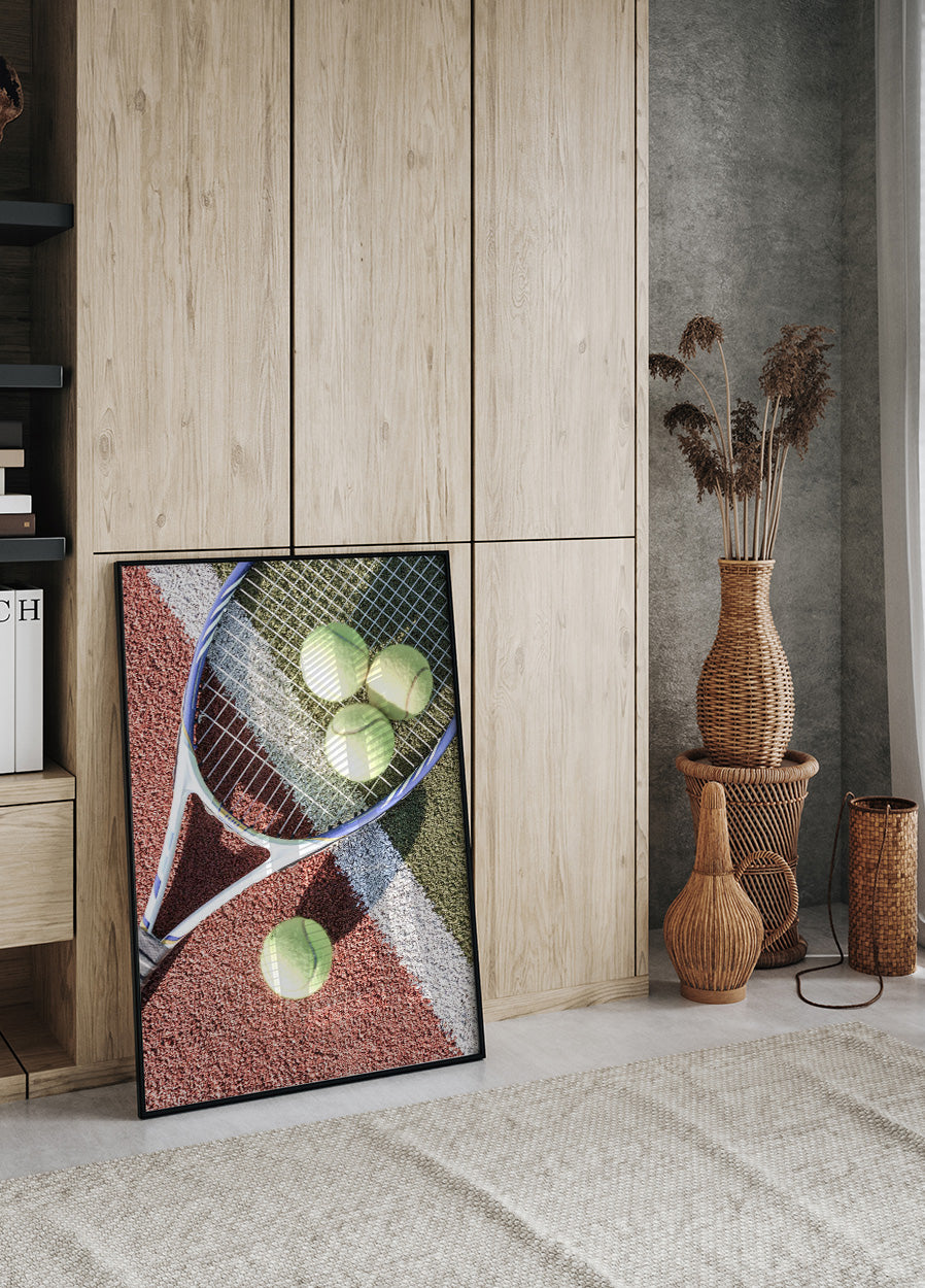 Tennis Racket And Balls Poster - Posterbox.dk