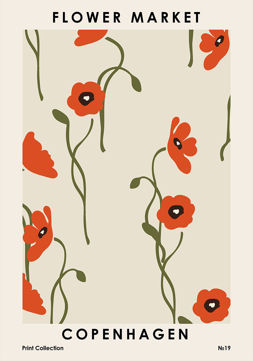 Flower Market Copenhagen Poster