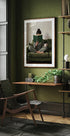 Emerald Green Woman Reading Poster - Posterbox