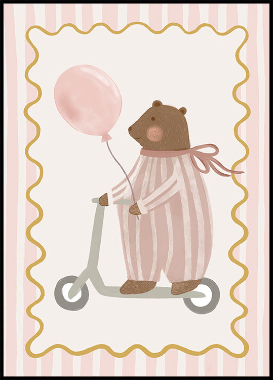 Bear with Pink Balloon (NEW) - Posterbox
