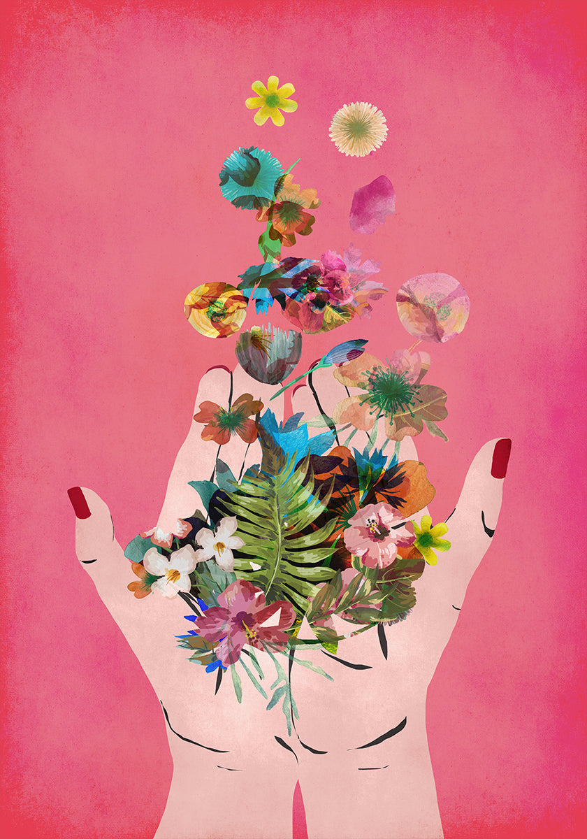 Blooming in Hands Poster