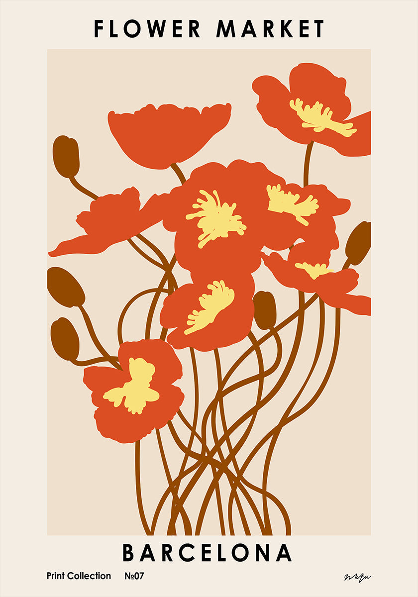 Flower Market. Barcelona Poster