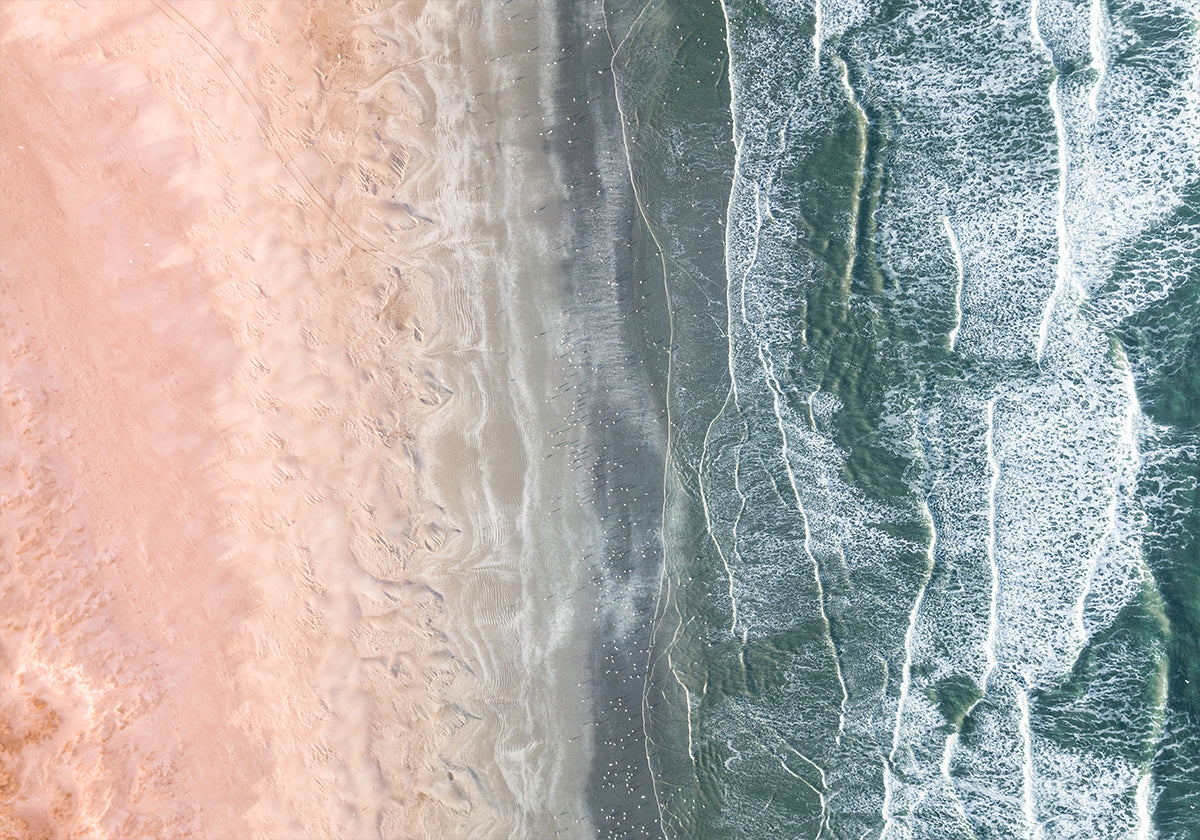 Pink and blue coastal poster