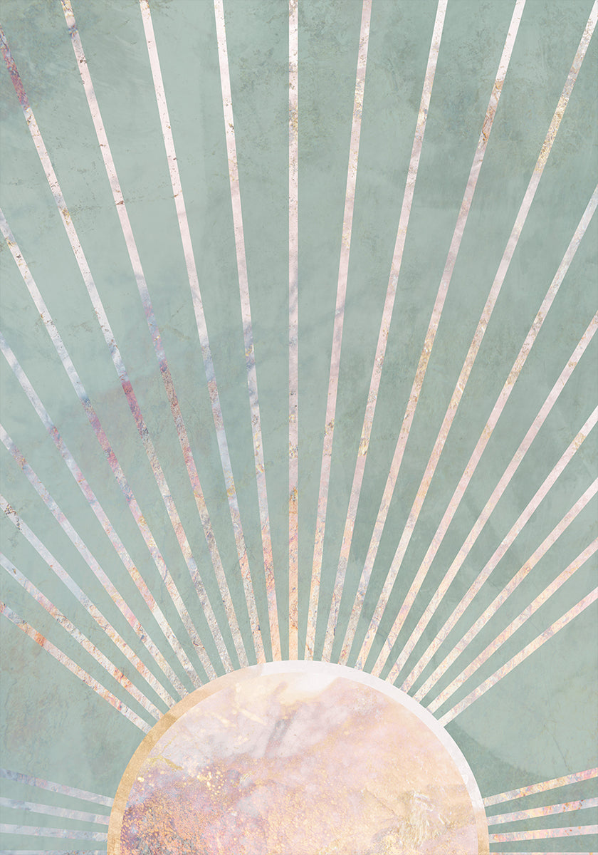 Sage Green Boho Sun Poster