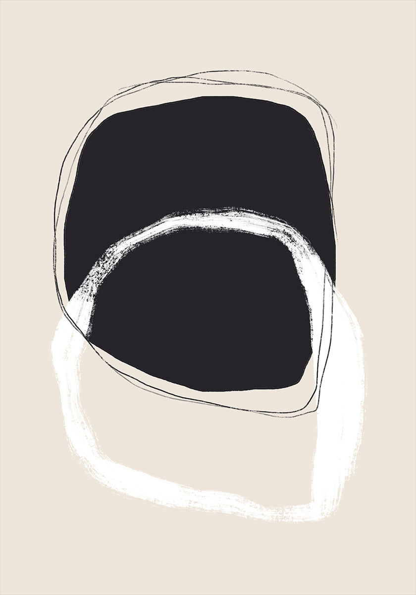 Black And White Shapes With Fluid Lines