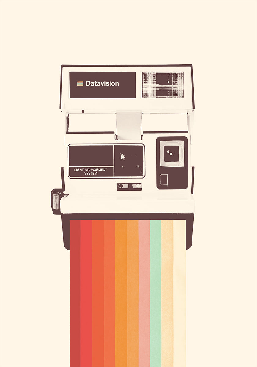 Instant Camera Rainbow Poster