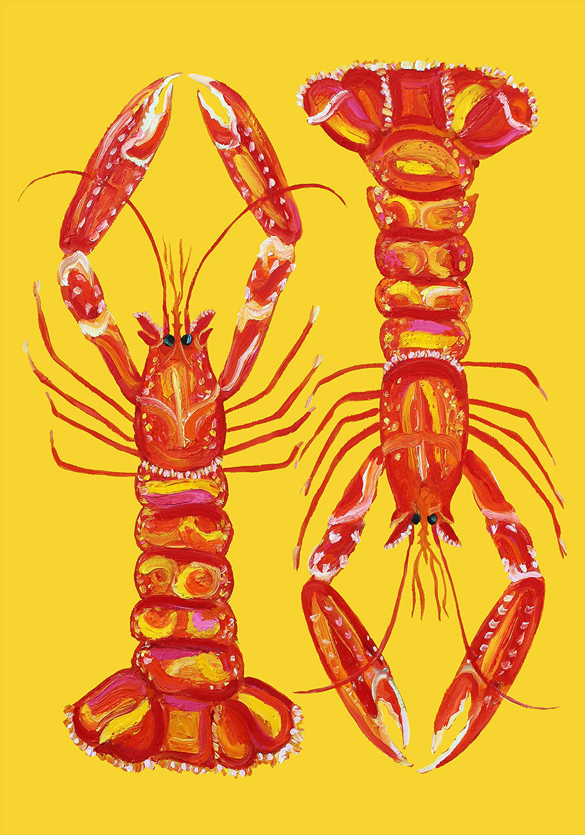 Langoustines On Yellow Poster