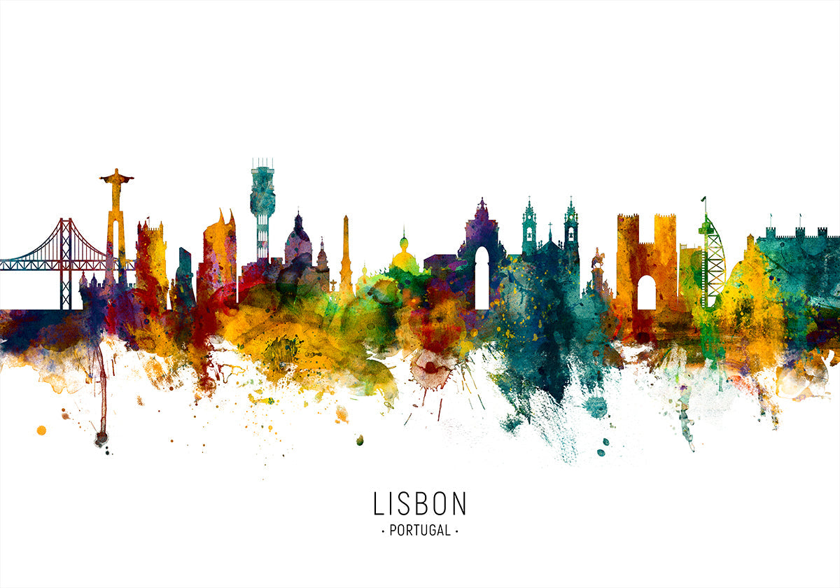 Lisbon Portugal Skyline Poster