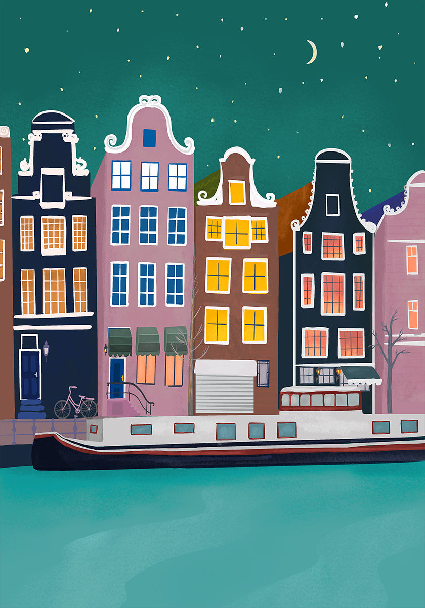 Amsterdam by night Poster