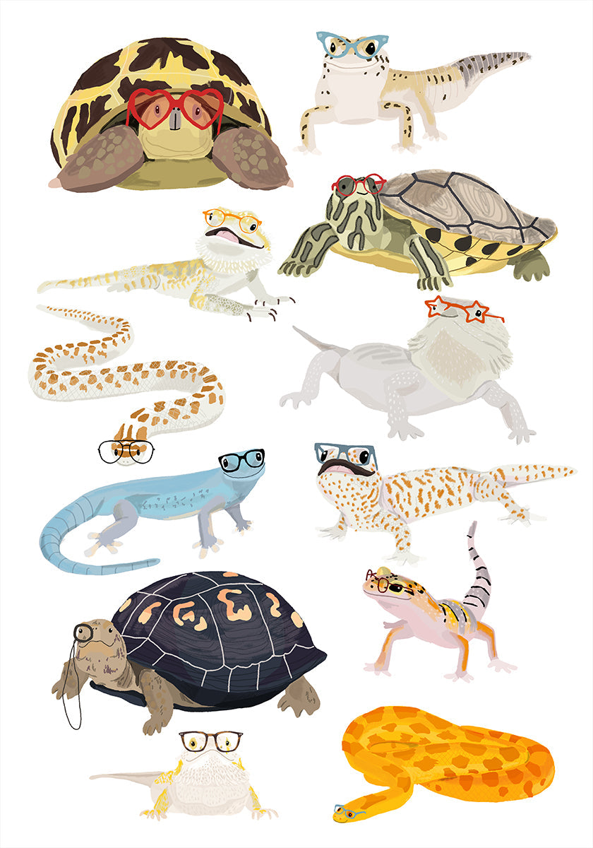 A1 Reptiles In Glasses Poster