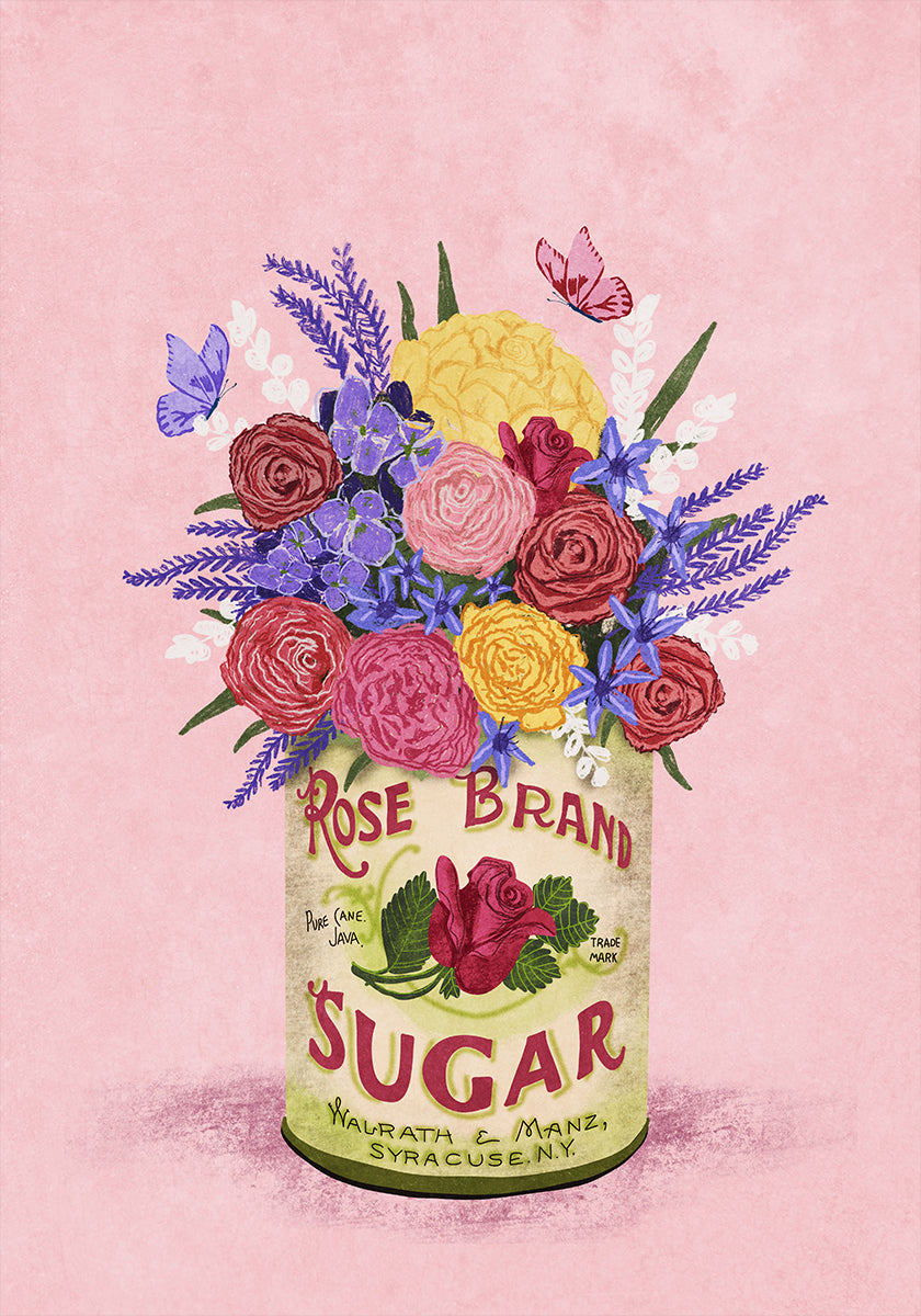 Flowers In a vintage Can Poster