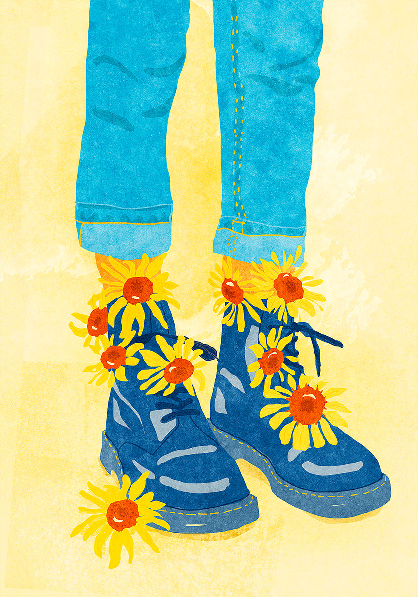 Sunflower Walk Poster