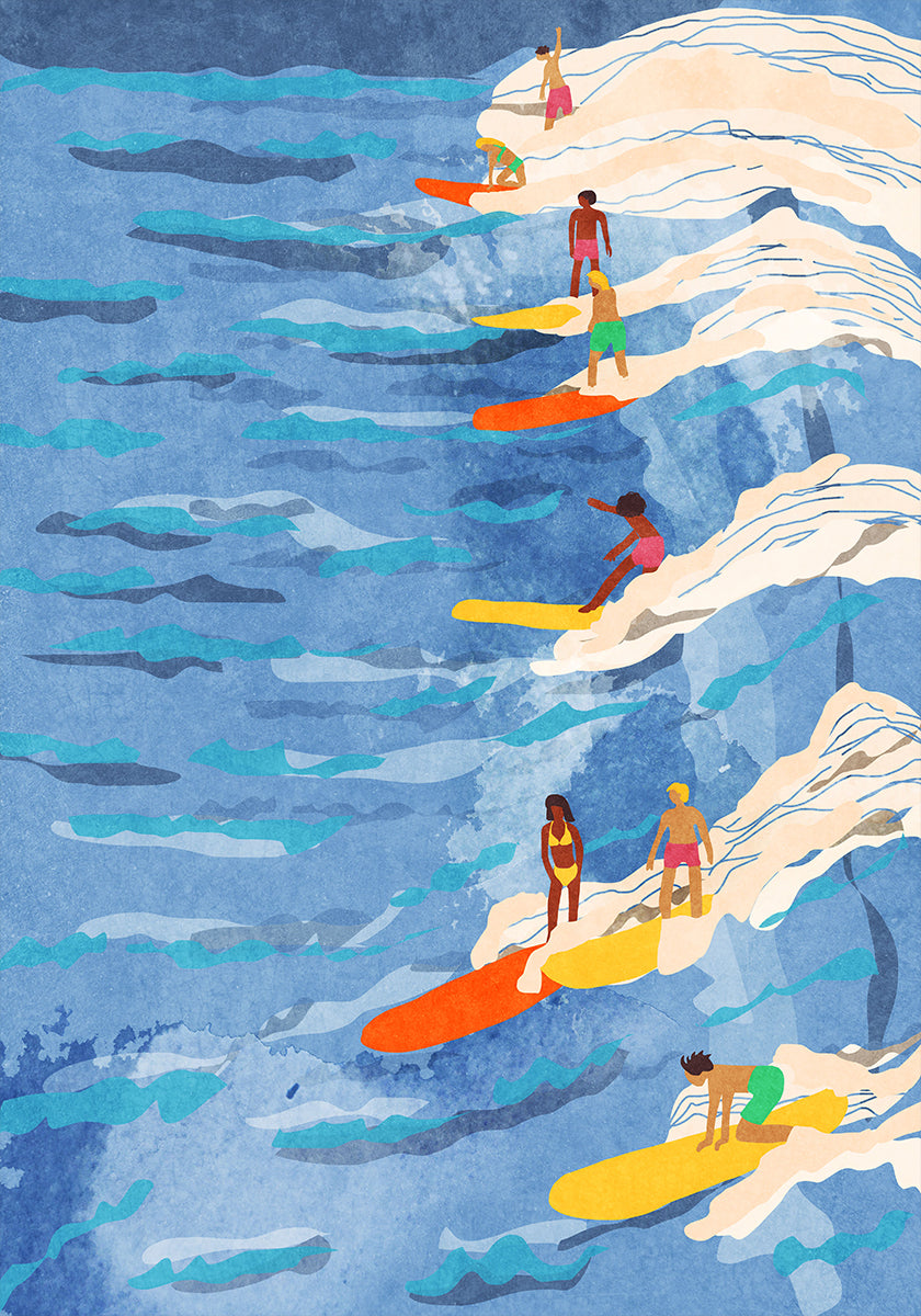chilled surfing Poster