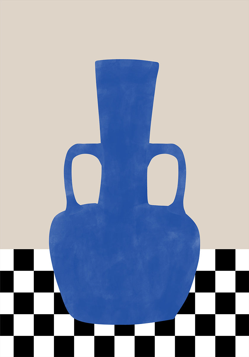 Azure Vase Chess Board Poster