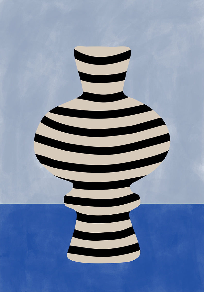 Striped Vase Illusion Poster