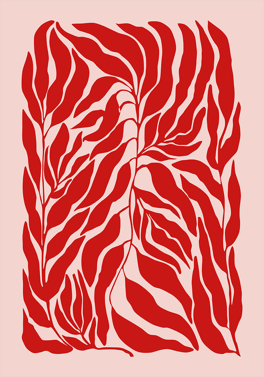 Red Leaf Harmony Poster